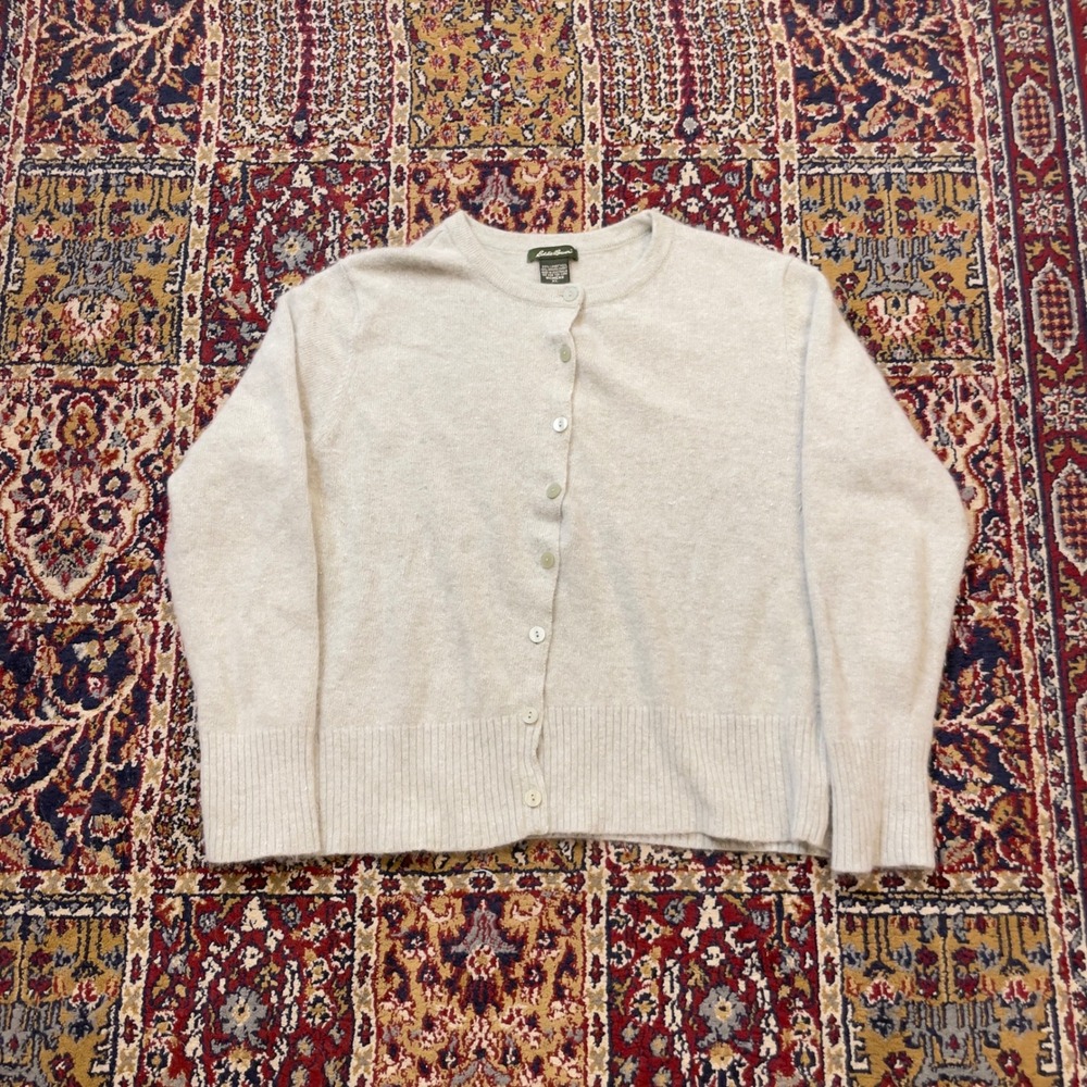 VTG 90s Eddie Bauer Vintage Lambswool Angora Cardigan Sweater Green XL Australia